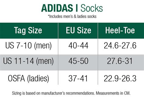 adidas originals socks size guide.